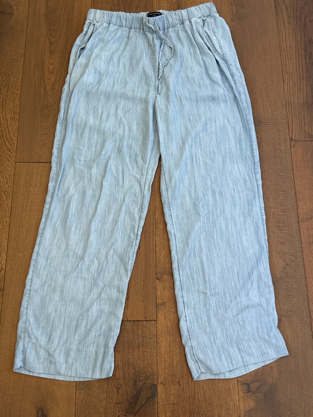 Banana Republic Fast Chambray Drawstring Wide Leg Pants Light Wash Womens M